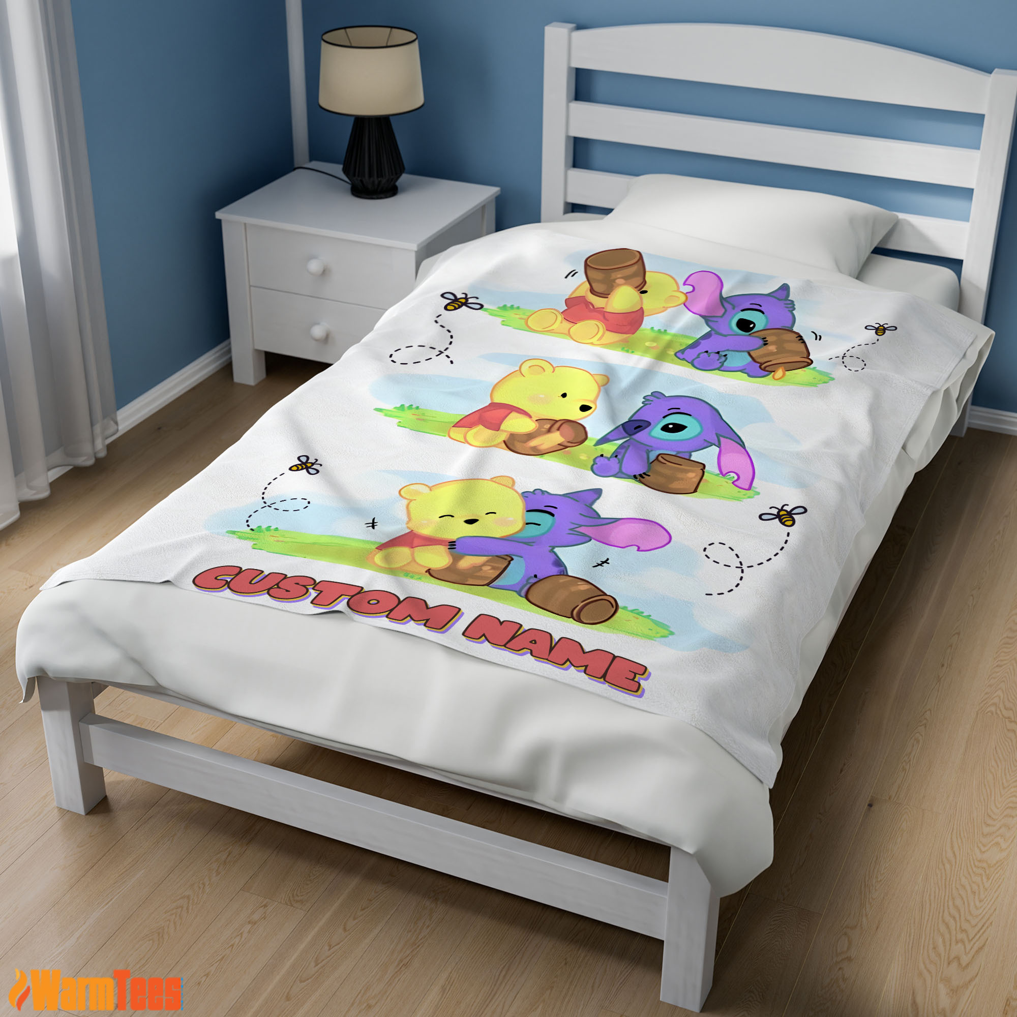 Disney Winnie The Pooh and Stitch Fleece Customize Blanket - Image 2