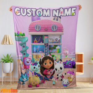Disney's Gabby's Dollhouse With Our Cute Girl Fleece Customize Blanket