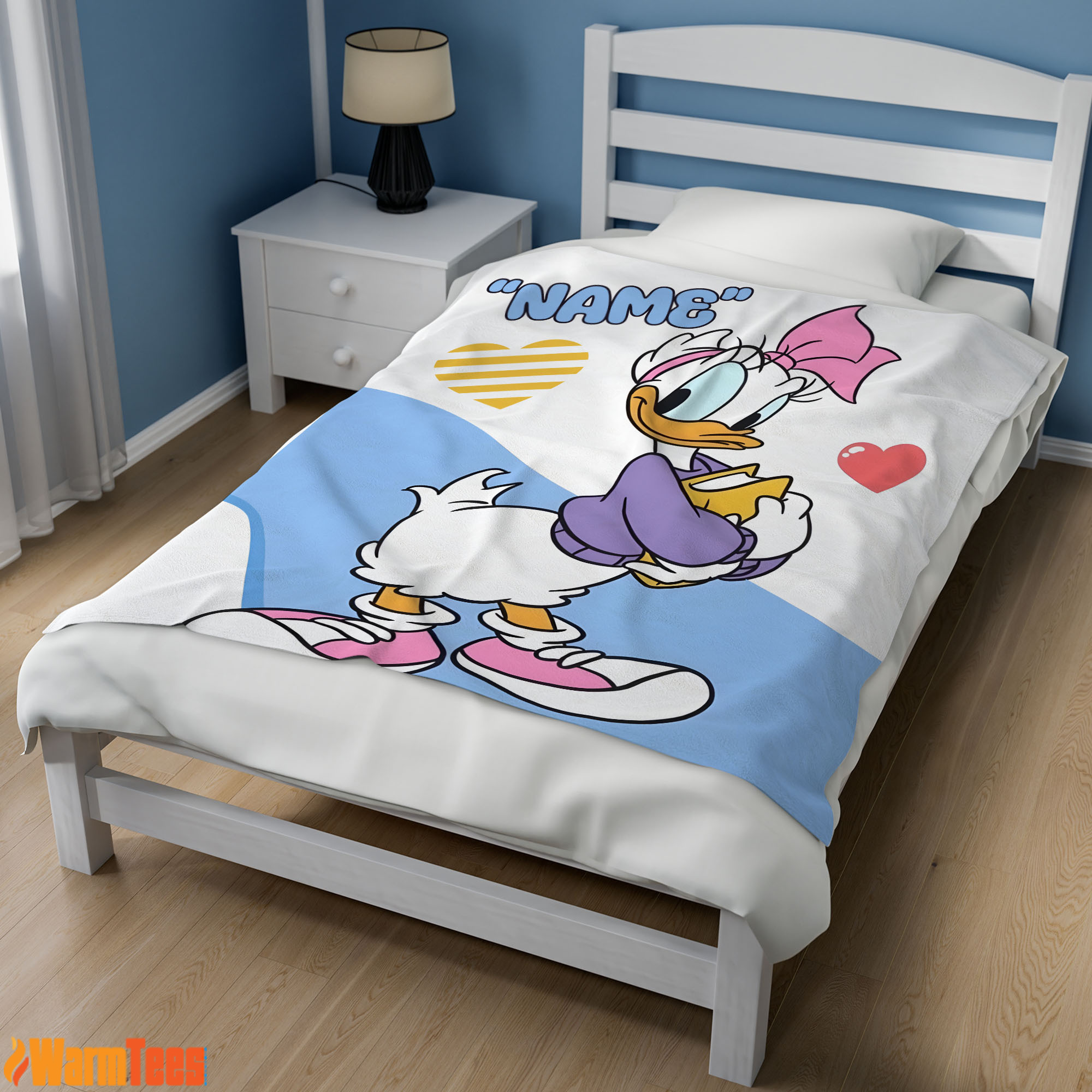 Donald Duck Girlfriend Daisy Blanket Fleece Customized Blanket - Image 2