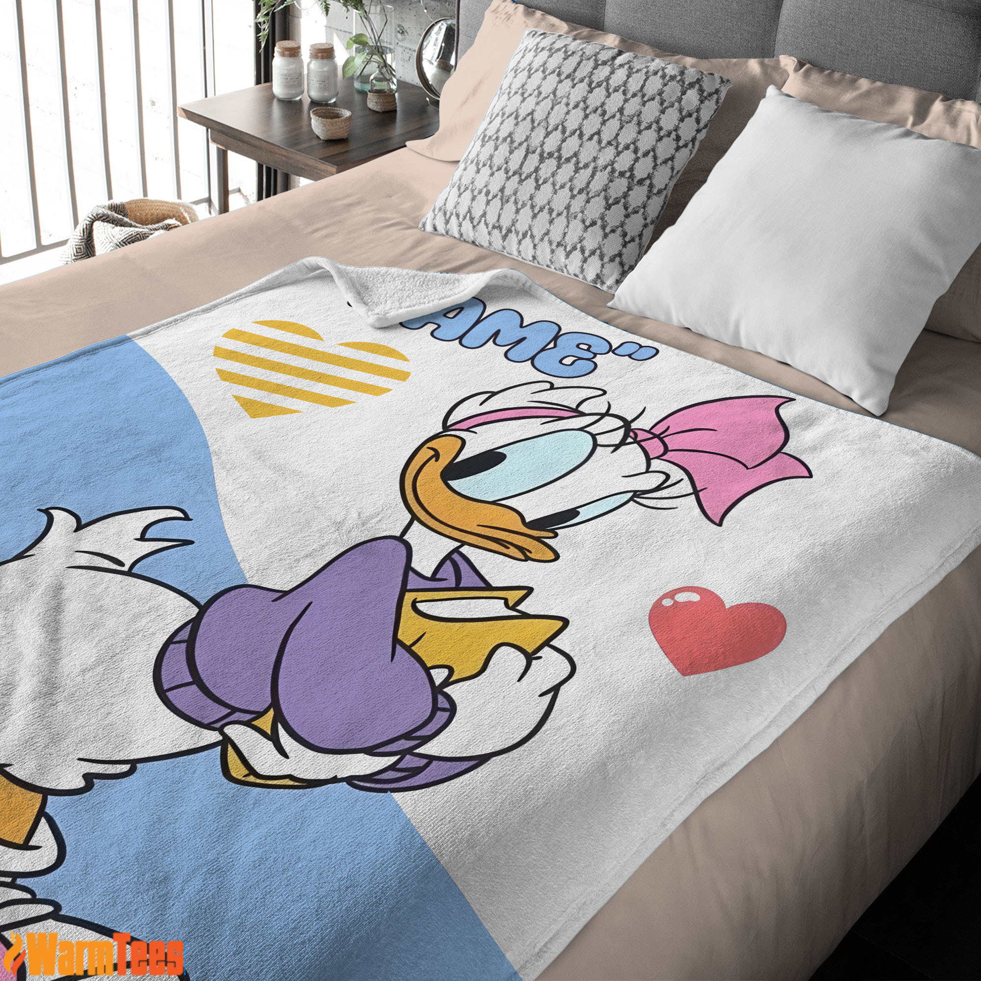 Donald Duck Girlfriend Daisy Blanket Fleece Customized Blanket - Image 3