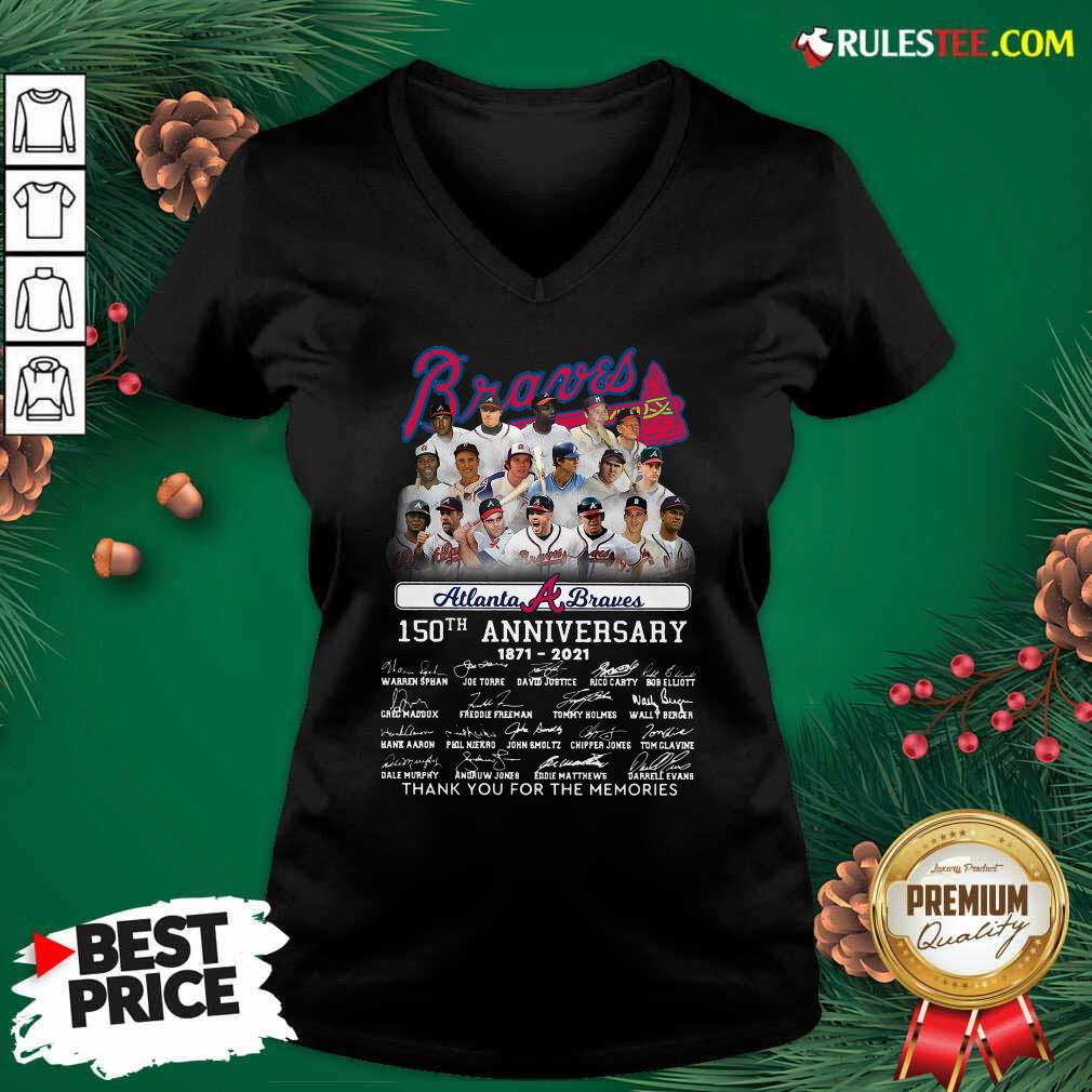 Funny Atlanta Braves 150th Anniversary 1871 2021 Thank You For The Memories Signatures Shirt - Image 3