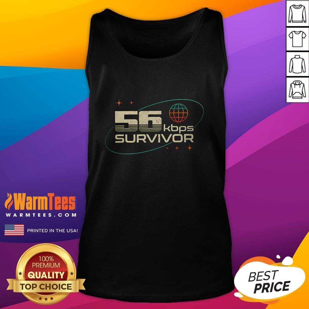 Funny 56kbps Survivor Retro T-Shirt - Image 4