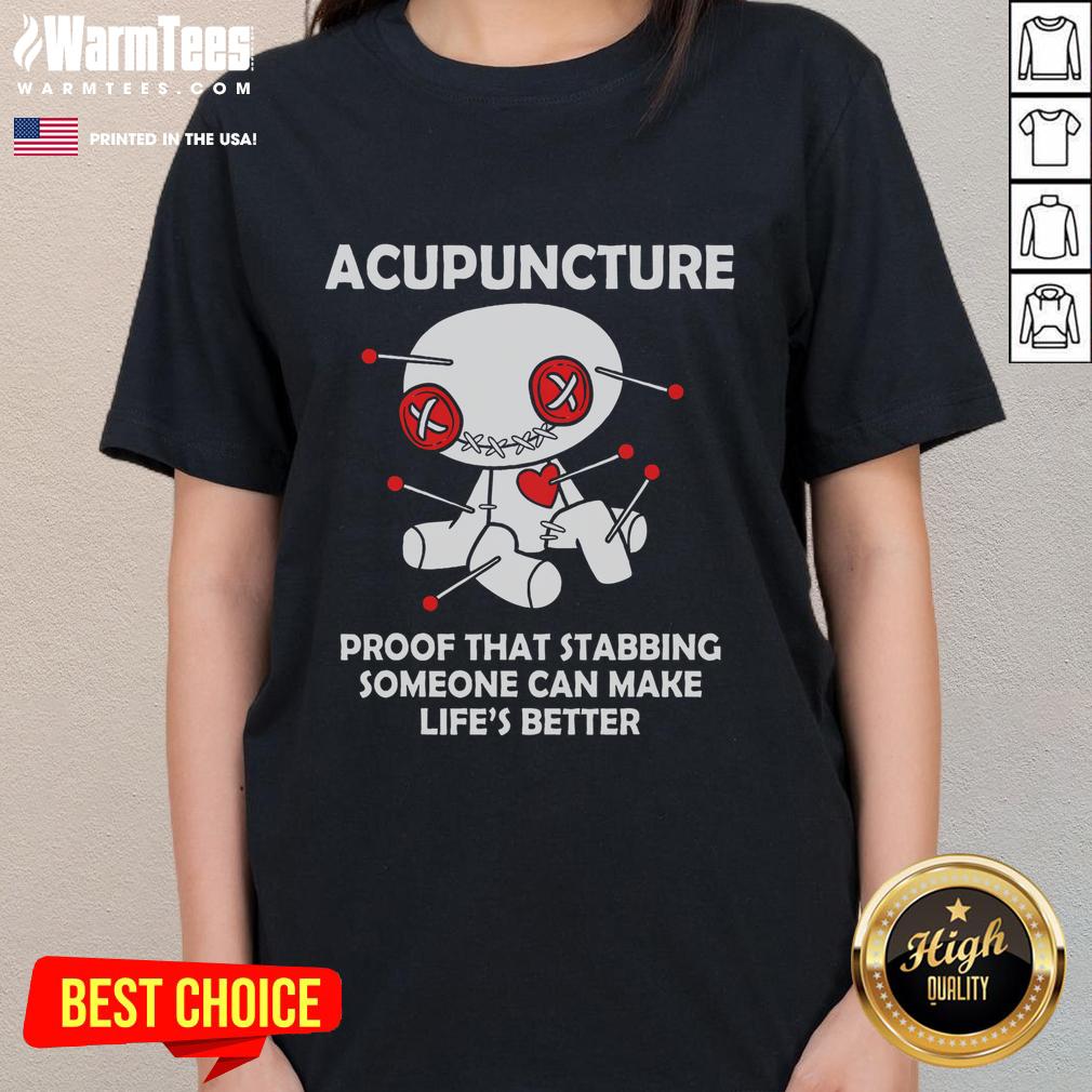 Funny Acupuncture Proof That Stabbing Someone Can Make Life's Better Voodoo Doll Goth Emo T-Shirt - Image 3