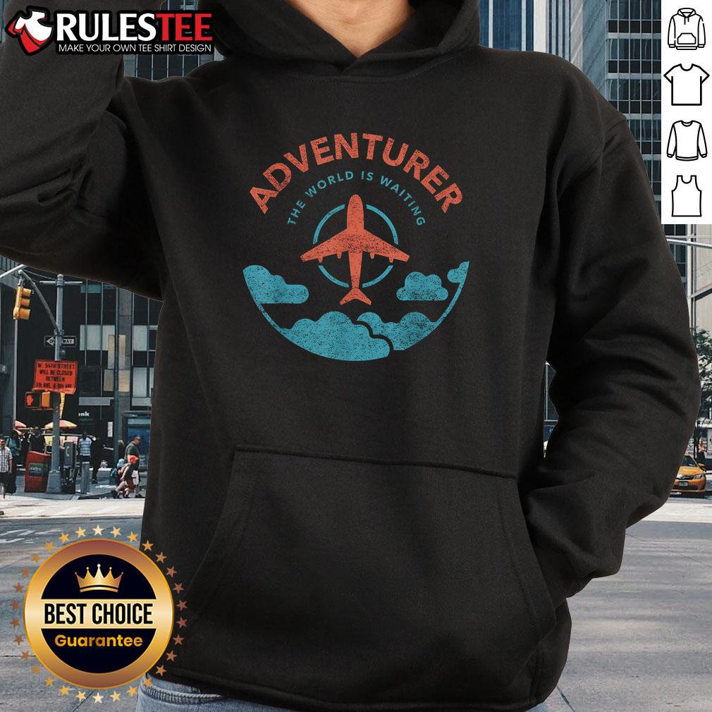 Funny Adventurer The World Is Waiting For Travelers Plane T-Shirt - Image 2