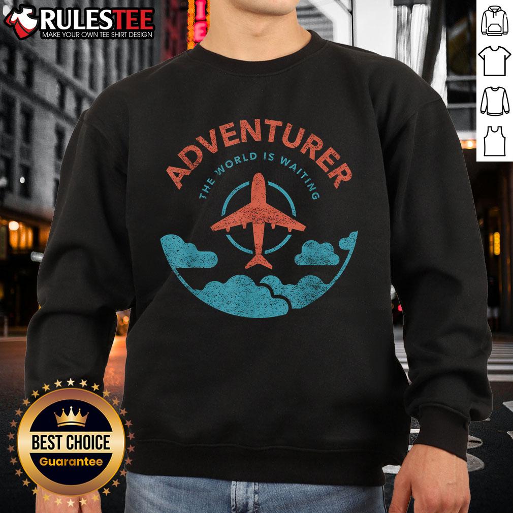 Funny Adventurer The World Is Waiting For Travelers Plane T-Shirt - Image 5
