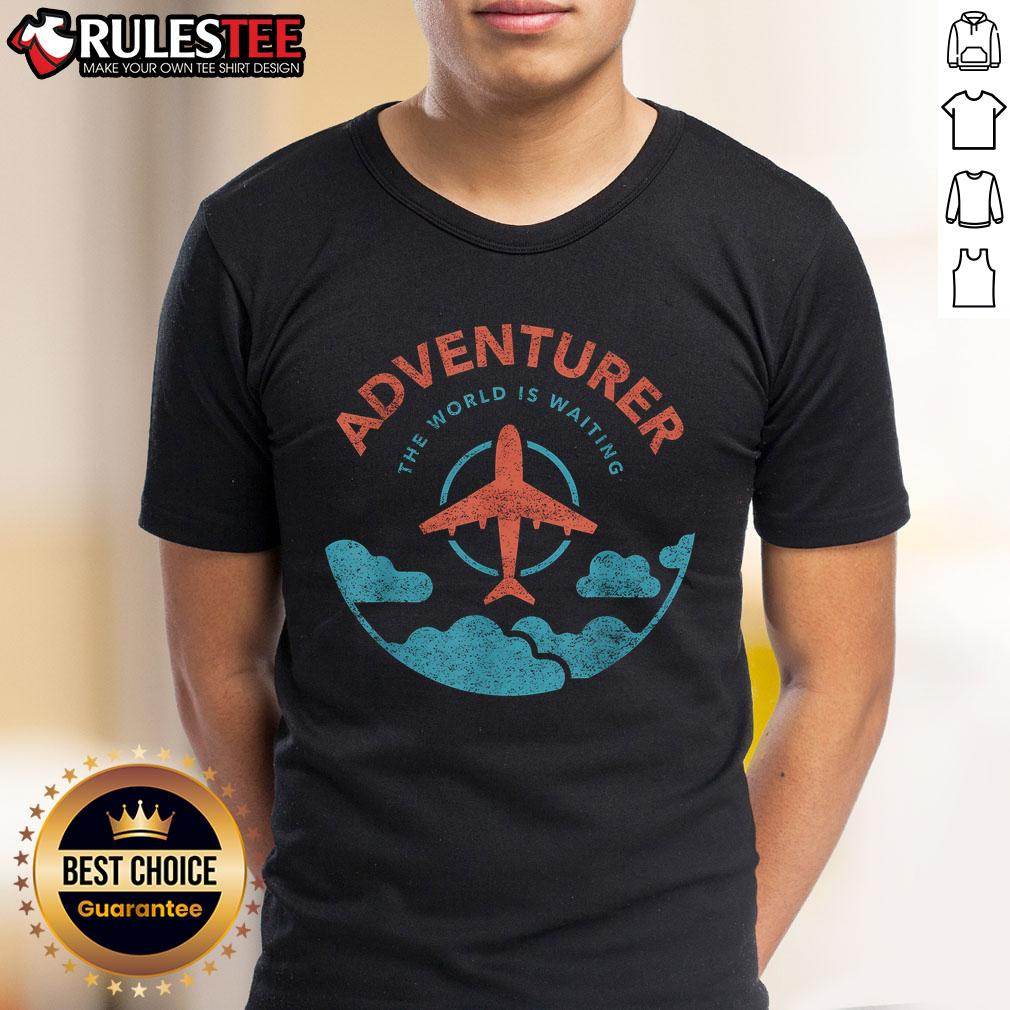 Funny Adventurer The World Is Waiting For Travelers Plane T-Shirt