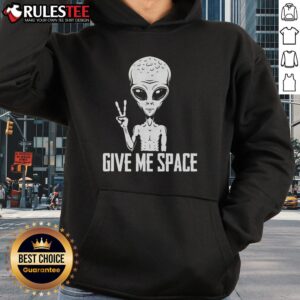 Alternative view of Funny Alien V Sign Give Me Space T-Shirt