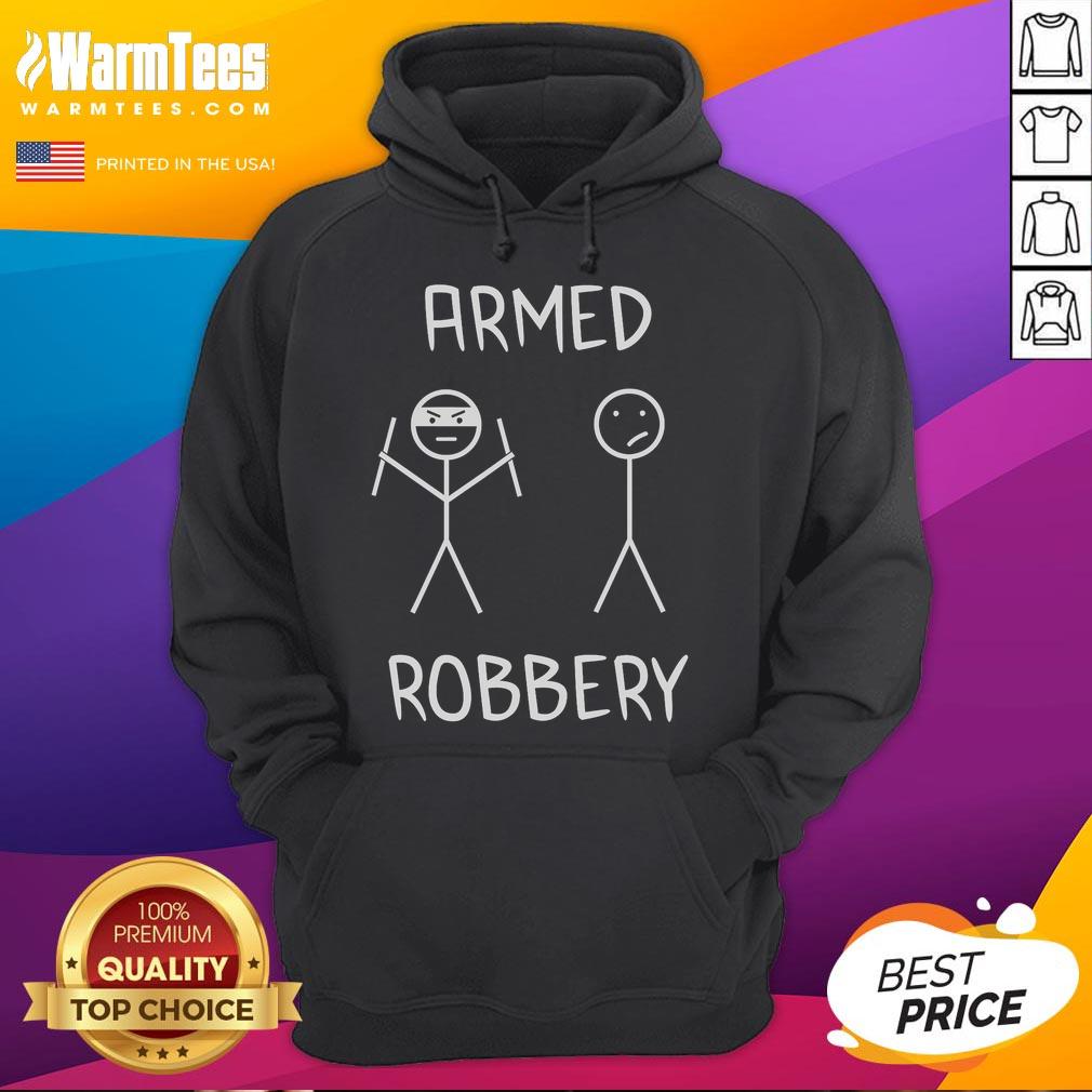 Funny Armed Robbery Stickman Stick Figure T-Shirt - Image 2
