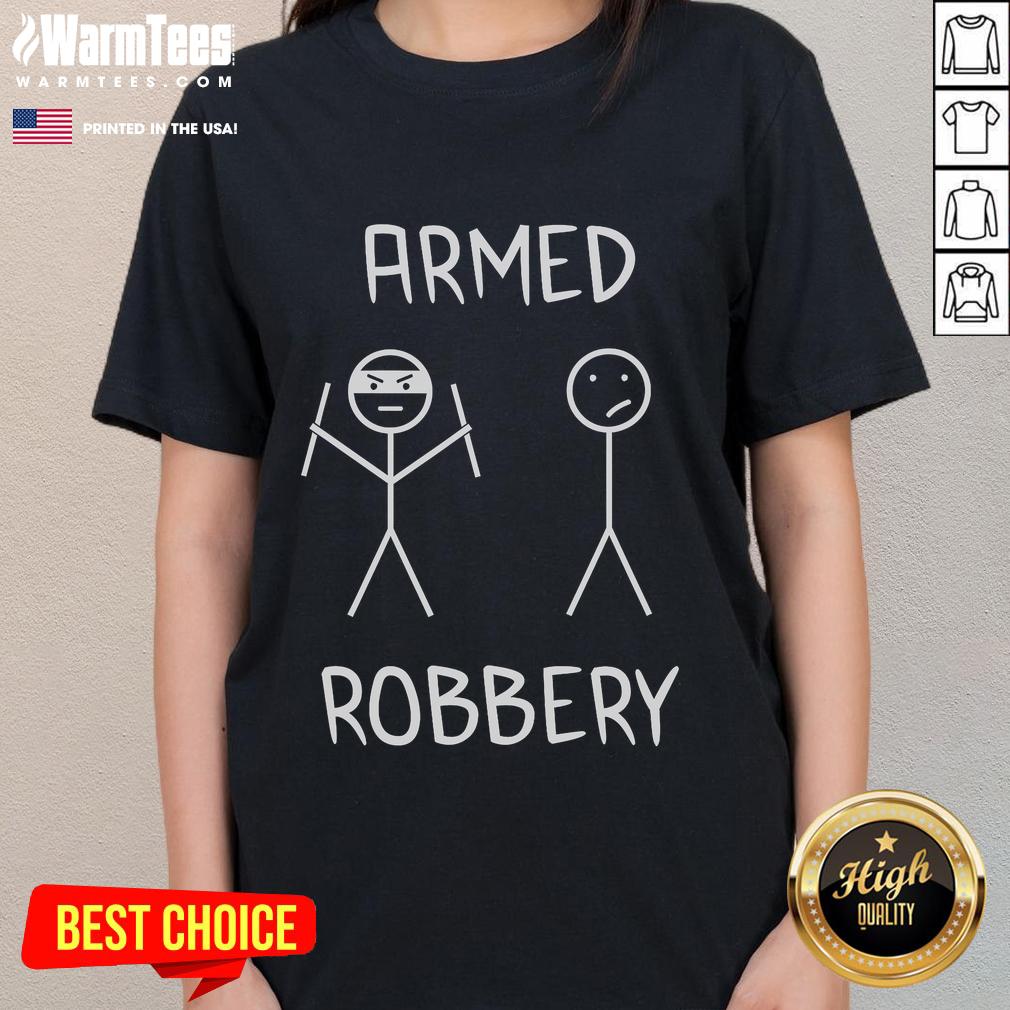 Funny Armed Robbery Stickman Stick Figure T-Shirt - Image 3