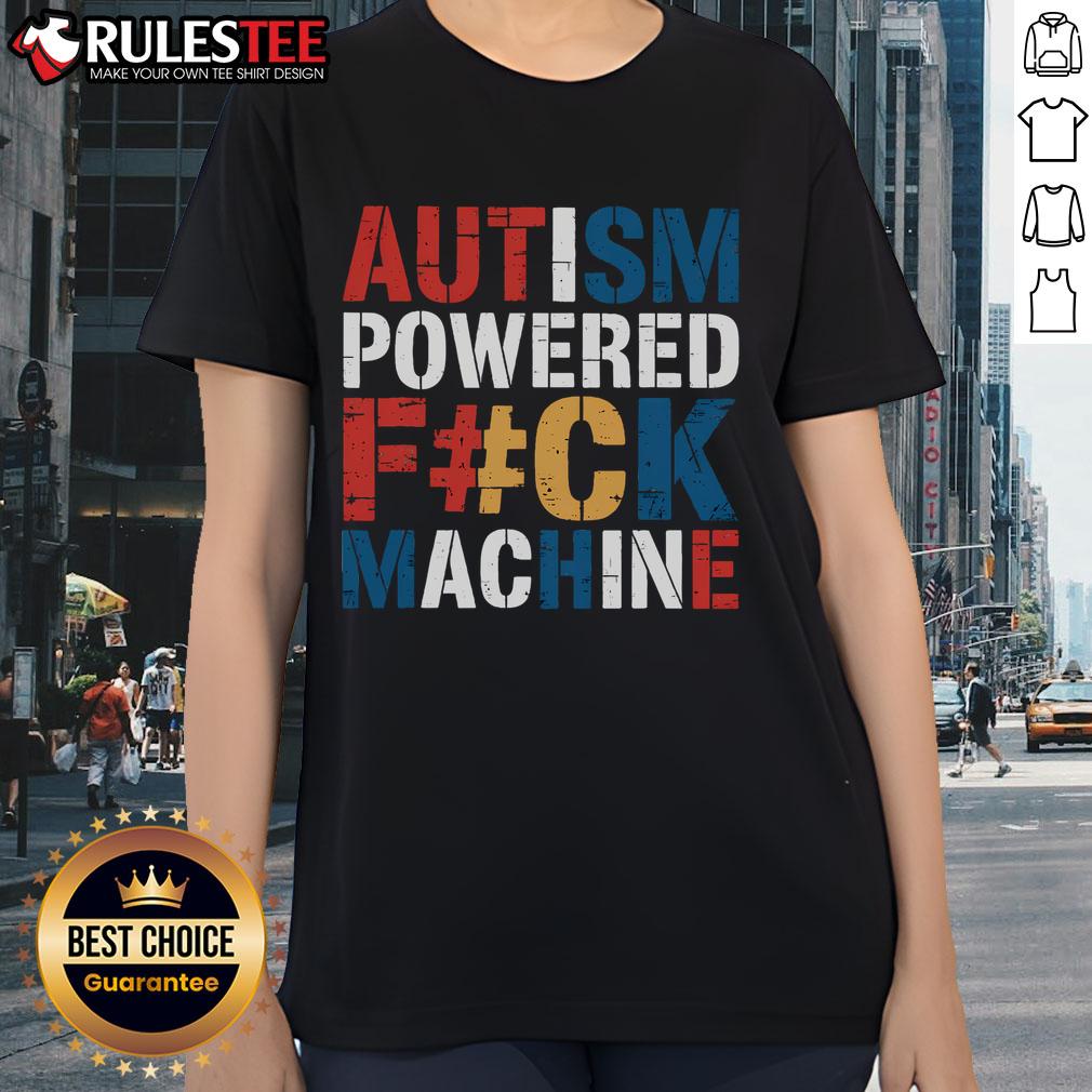 Funny Autism Powered Fck Machine Retro Rizzem T-Shirt - Image 3