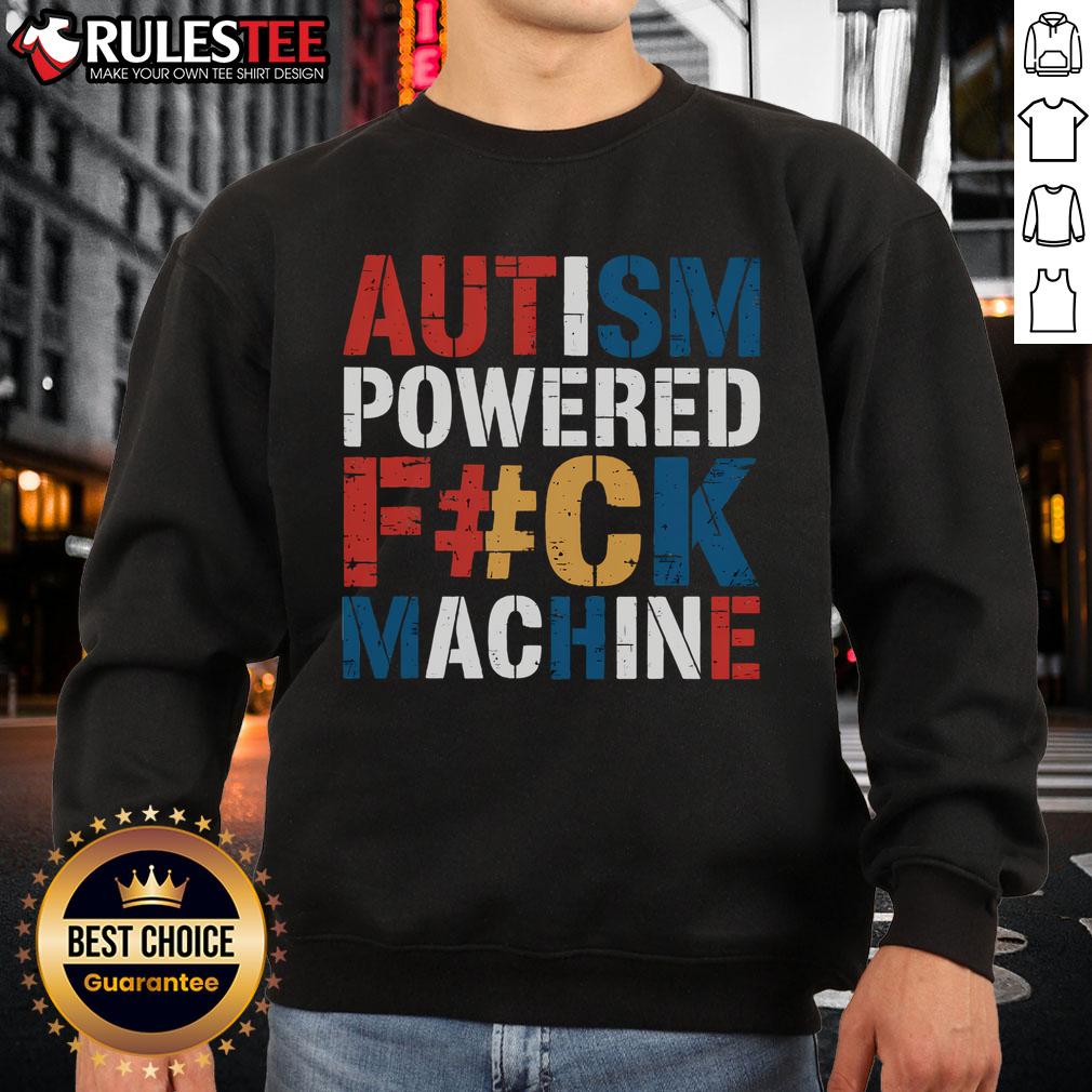 Funny Autism Powered Fck Machine Retro Rizzem T-Shirt - Image 5