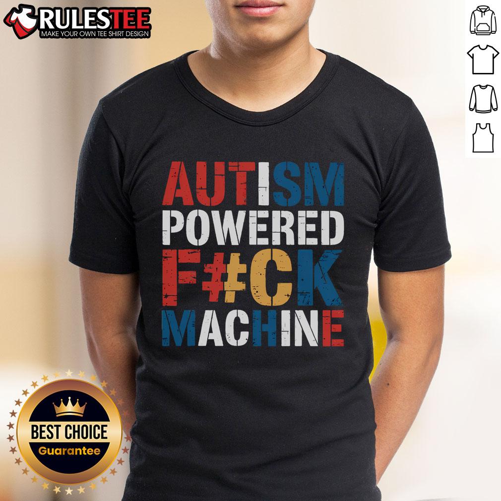 Funny Autism Powered Fck Machine Retro Rizzem T-Shirt