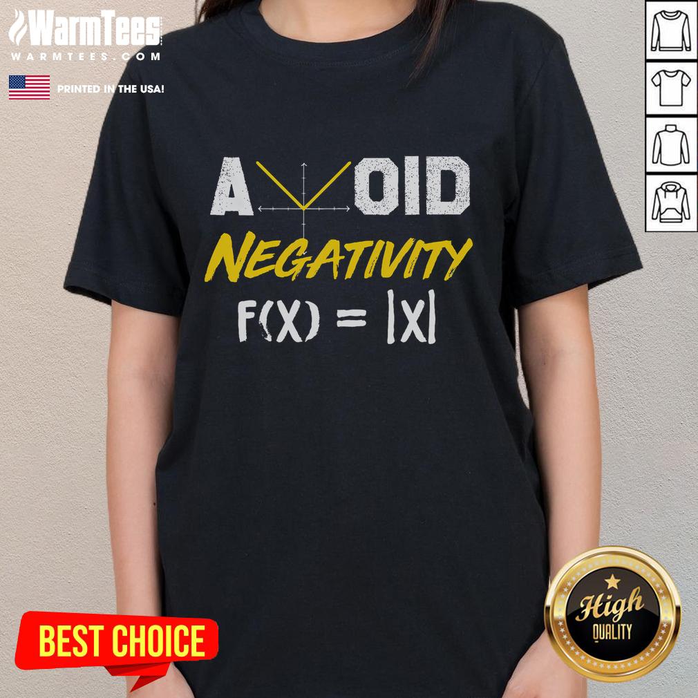 Funny Avoid Negativity Math Pun Equation T-Shirt - Image 3