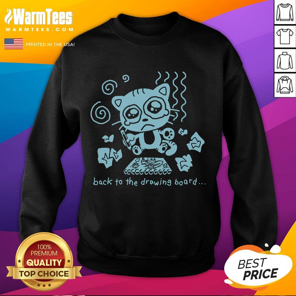 Funny Back To The Drawing Board Cat Cute T-Shirt - Image 5