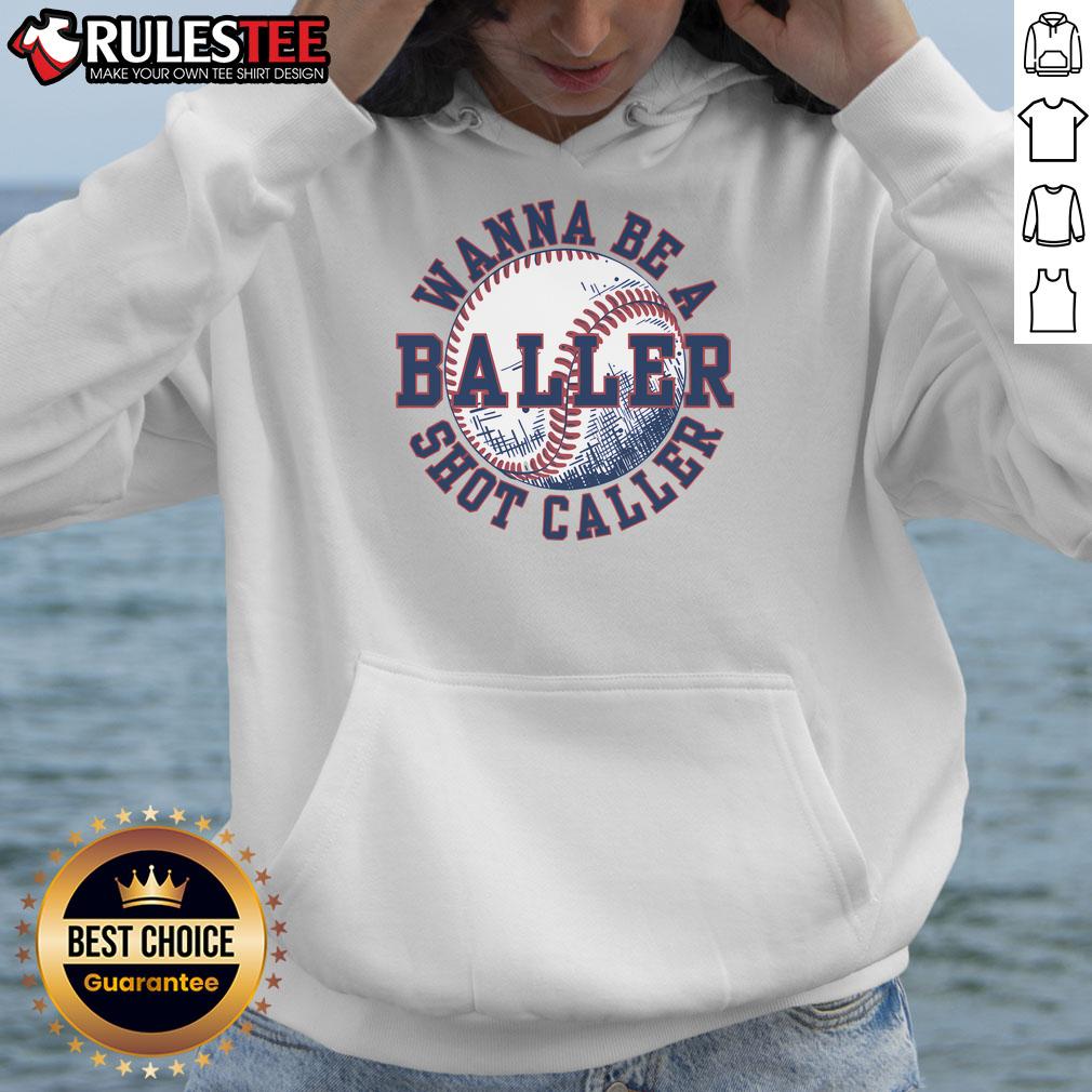 Funny Baller Wanna Be A Shot Caller Baseball Player T-Shirt - Image 2