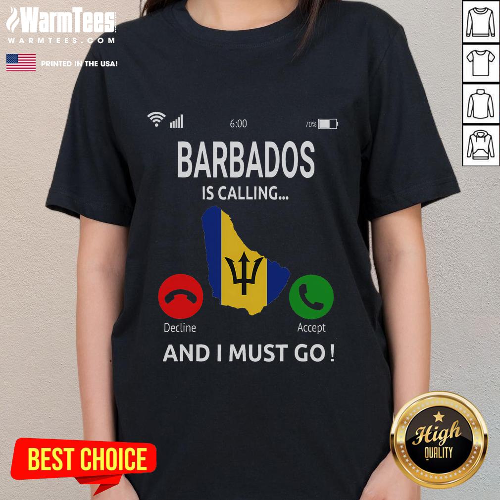 Funny Barbados Is Calling Barbados Flag T-Shirt - Image 3