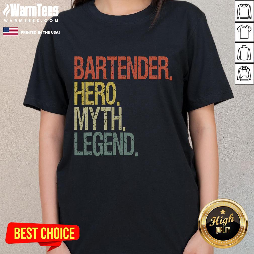 Funny Bartender Hero Myth Legend Vintage T-Shirt - Image 3