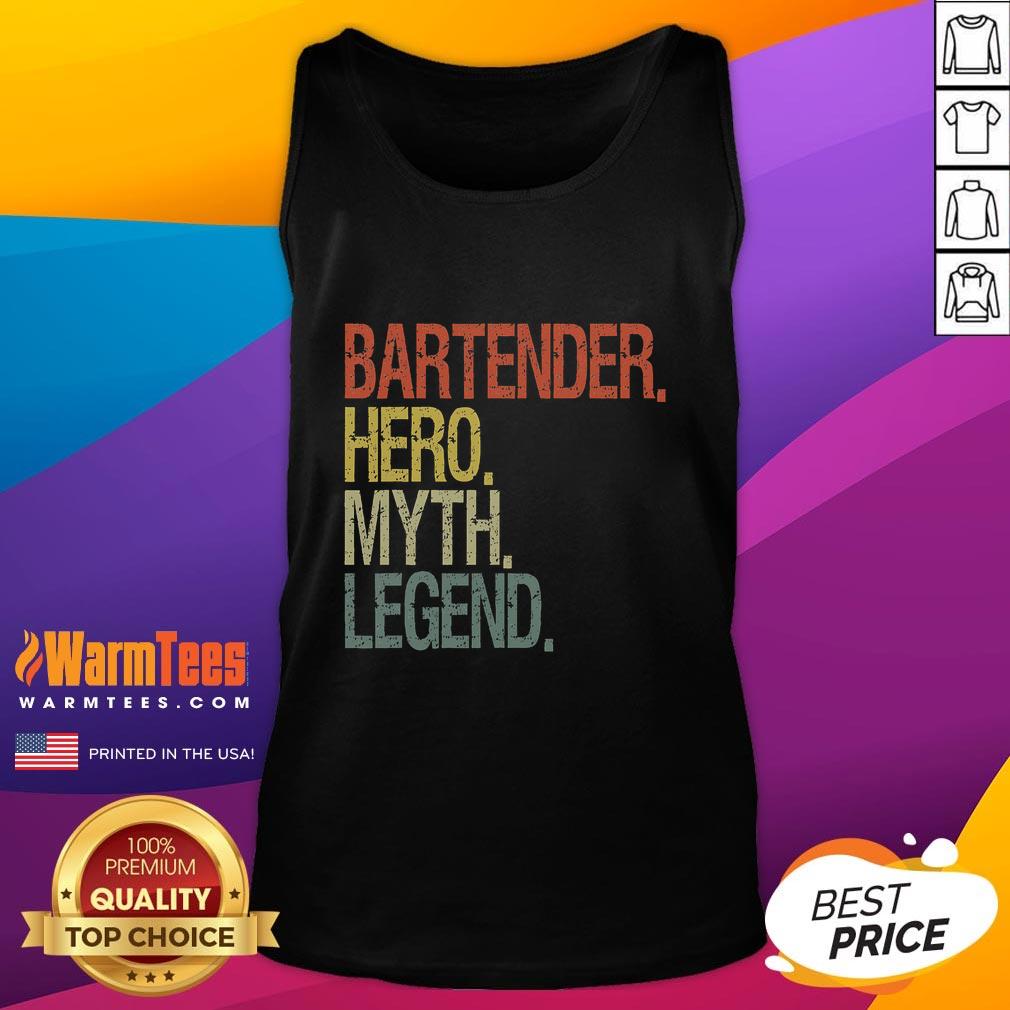 Funny Bartender Hero Myth Legend Vintage T-Shirt - Image 4