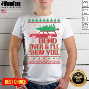 Funny Bend Over And I'll Show You Christmas Couple Matching Family T-Shirt