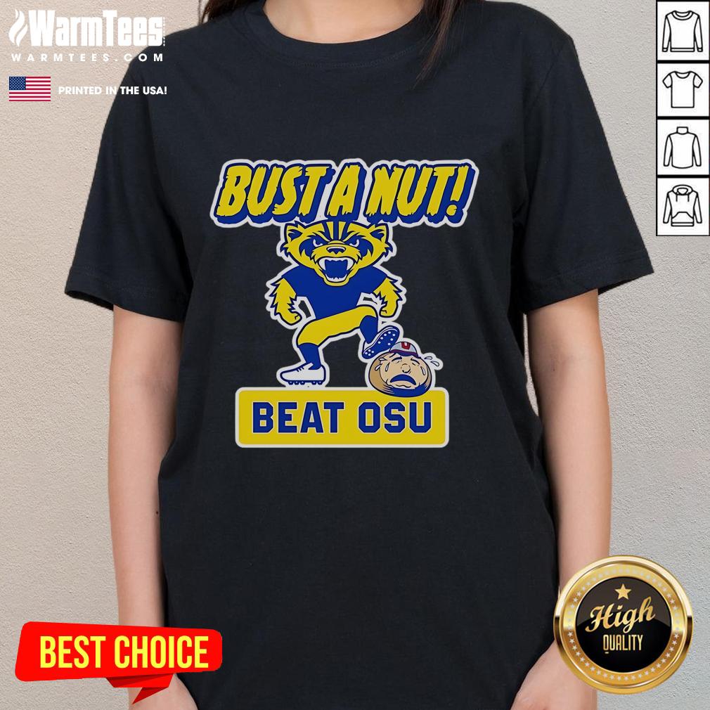 Funny Bust A Nut Beat OSU Michigan Wolverines T-Shirt - Image 3