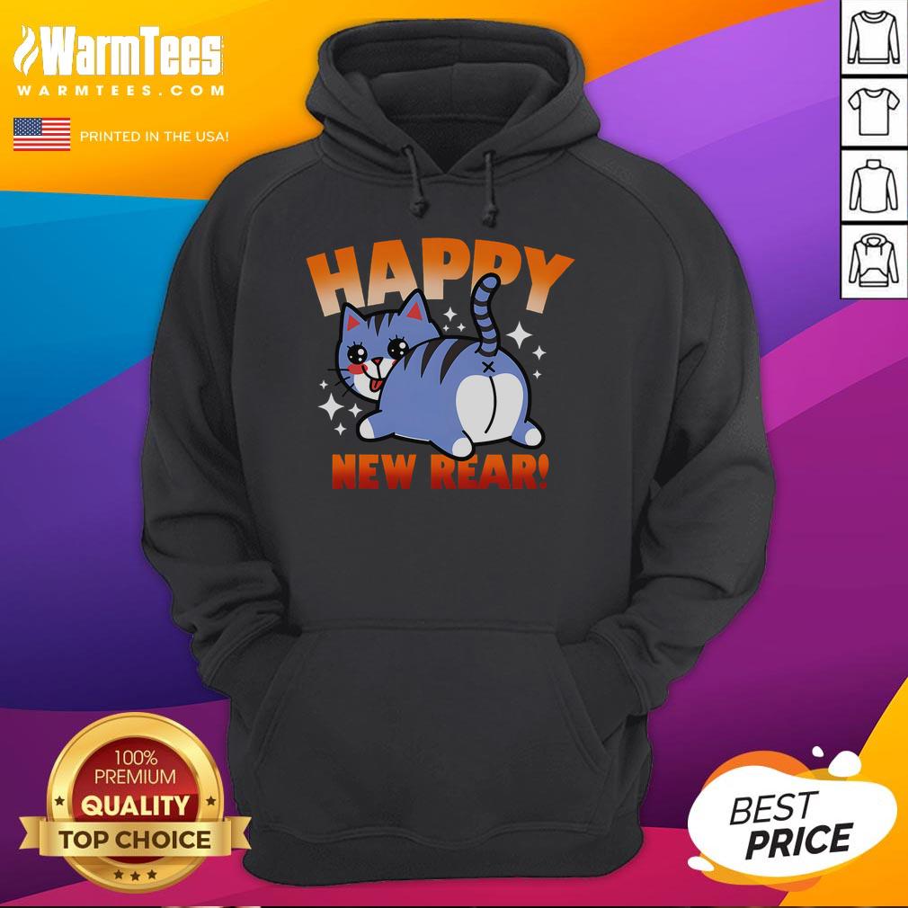 Funny Cat Happy New Rear Cat New Year T-Shirt - Image 2
