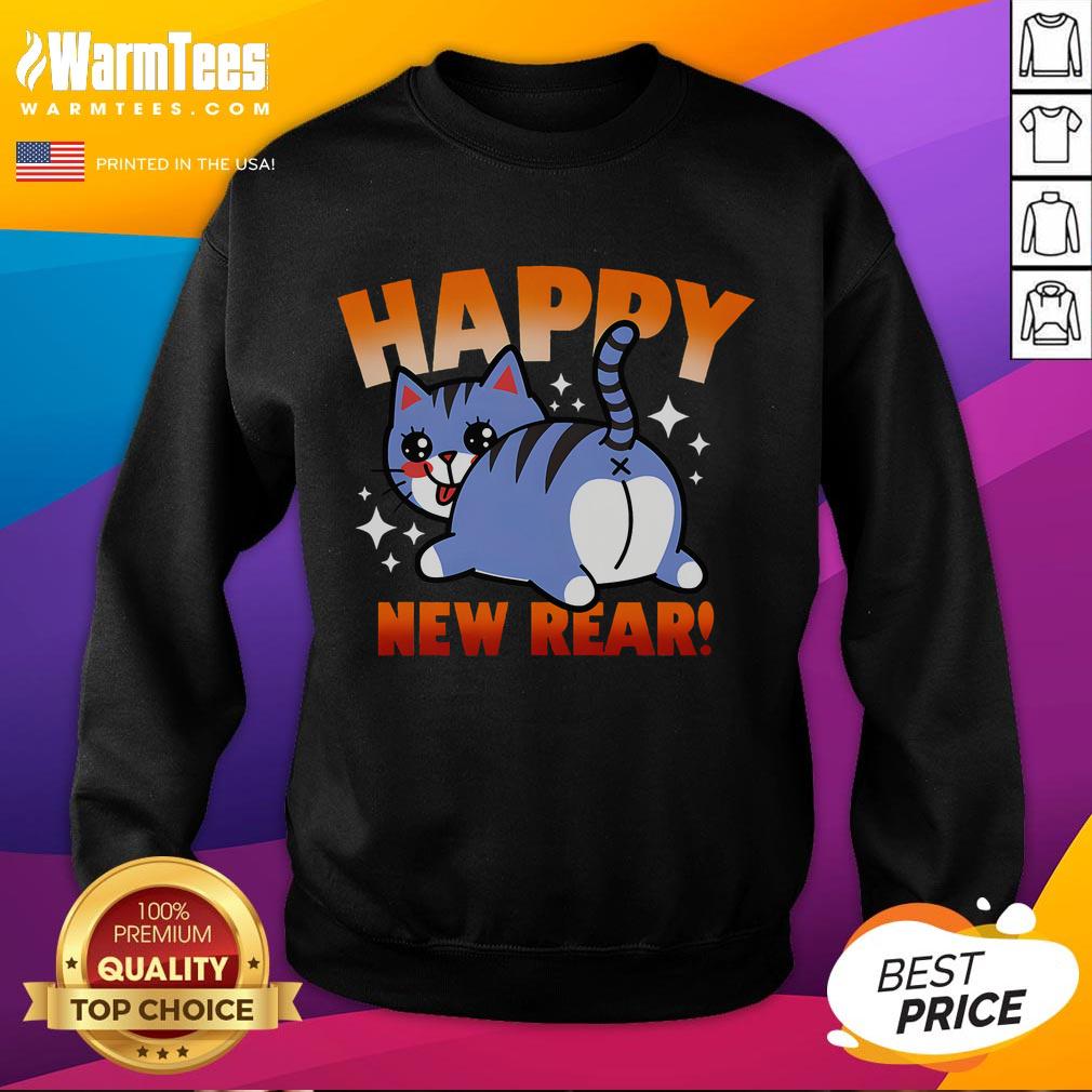 Funny Cat Happy New Rear Cat New Year T-Shirt - Image 5