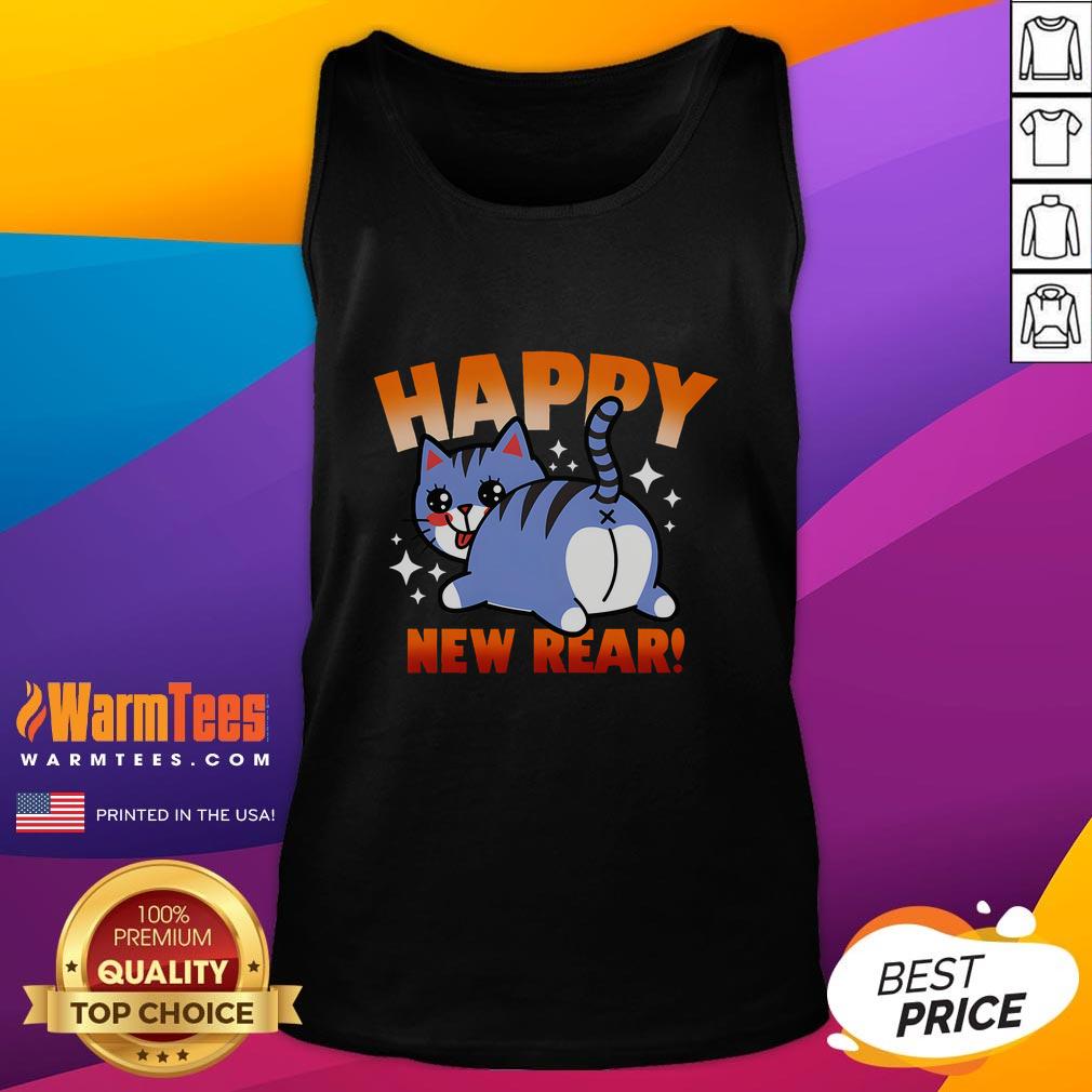 Funny Cat Happy New Rear Cat New Year T-Shirt - Image 4