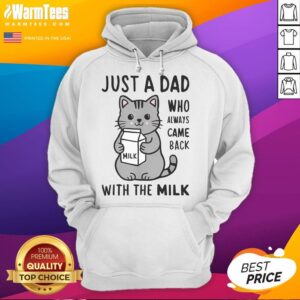 Alternative view of Funny Cat Just A Dad Who Always Came Back With The Milk T-Shirt