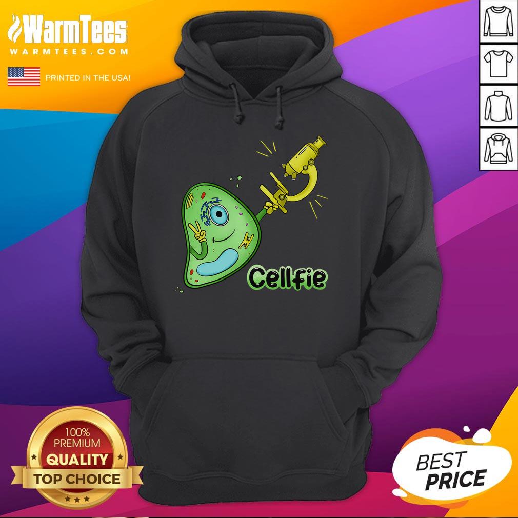 Funny Cellfie Science Joke Biology Cell & Microscope Selfie Pun T-Shirt - Image 2