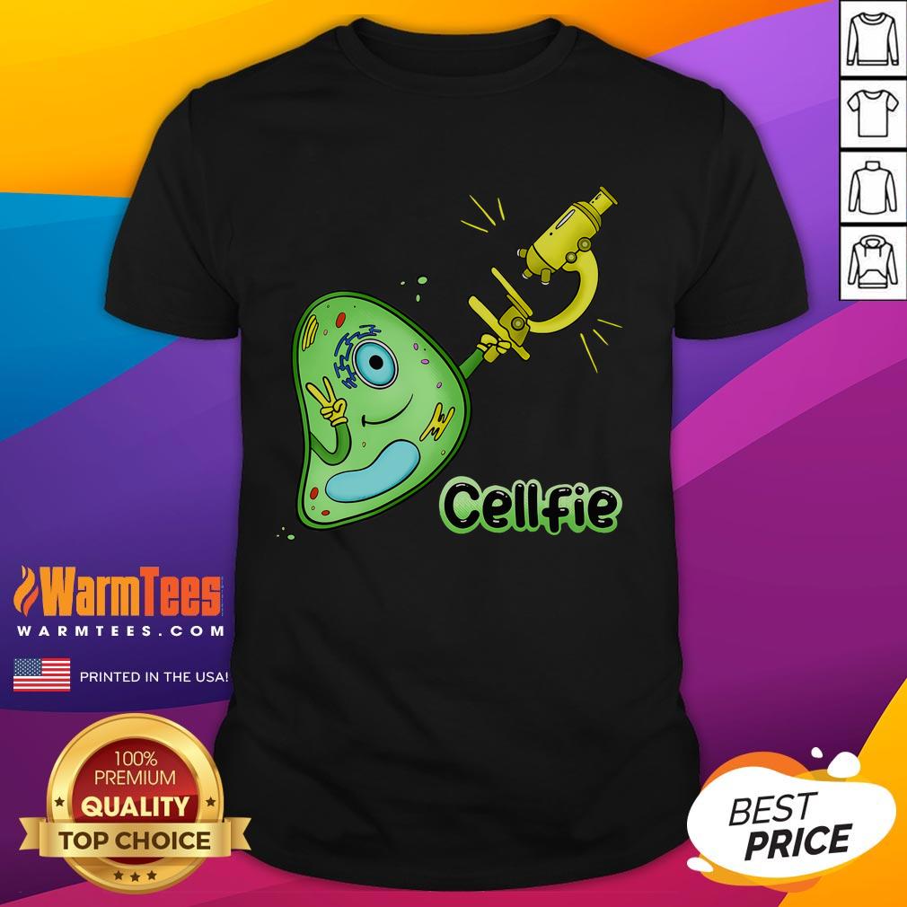 Funny Cellfie Science Joke Biology Cell & Microscope Selfie Pun T-Shirt