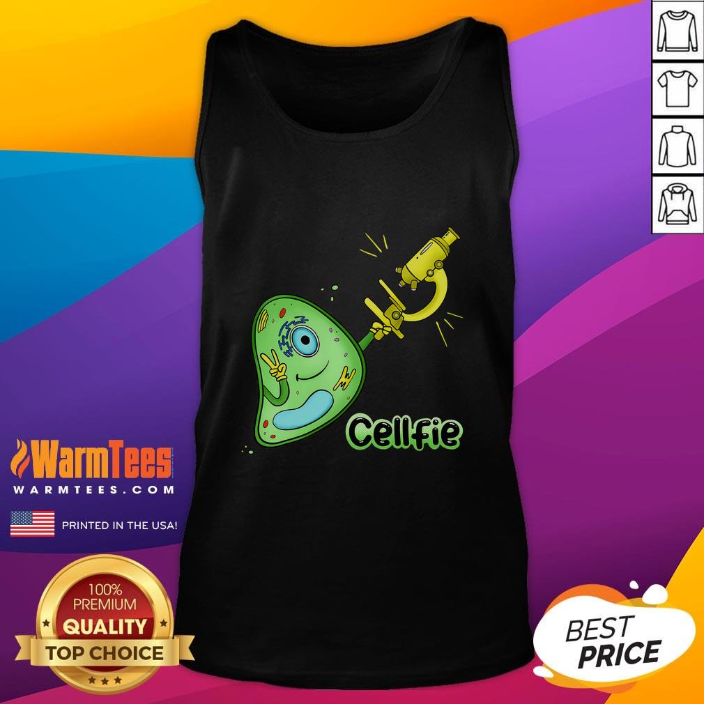 Funny Cellfie Science Joke Biology Cell & Microscope Selfie Pun T-Shirt - Image 4