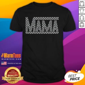 Funny Checkered Mama Text T-Shirt
