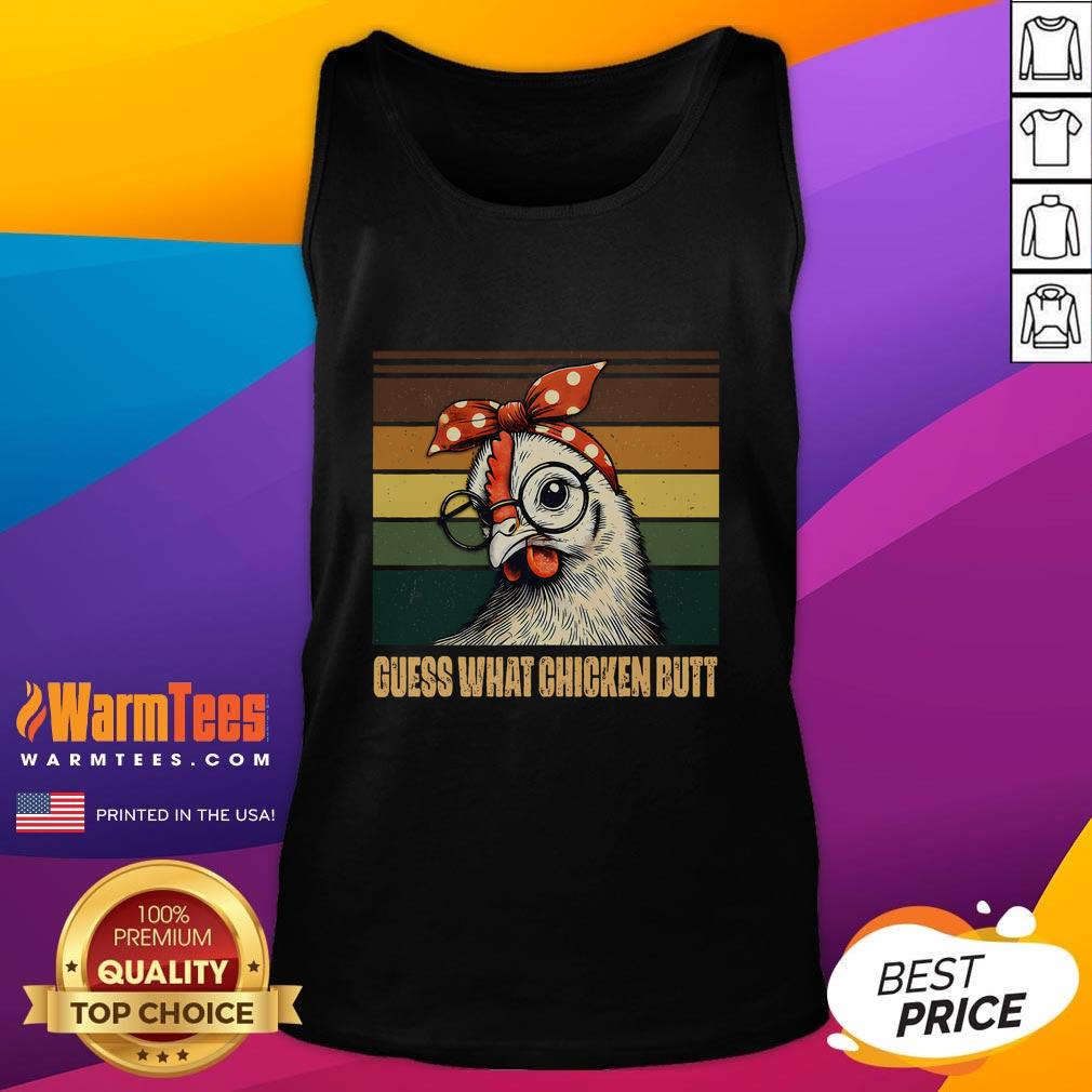 Funny Chicken With Bandana Glasses Guess What Chicken Butt T-Shirt - Image 4