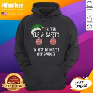 Alternative view of Funny Christmas Elf And Safety Baubles Inspection T-Shirt