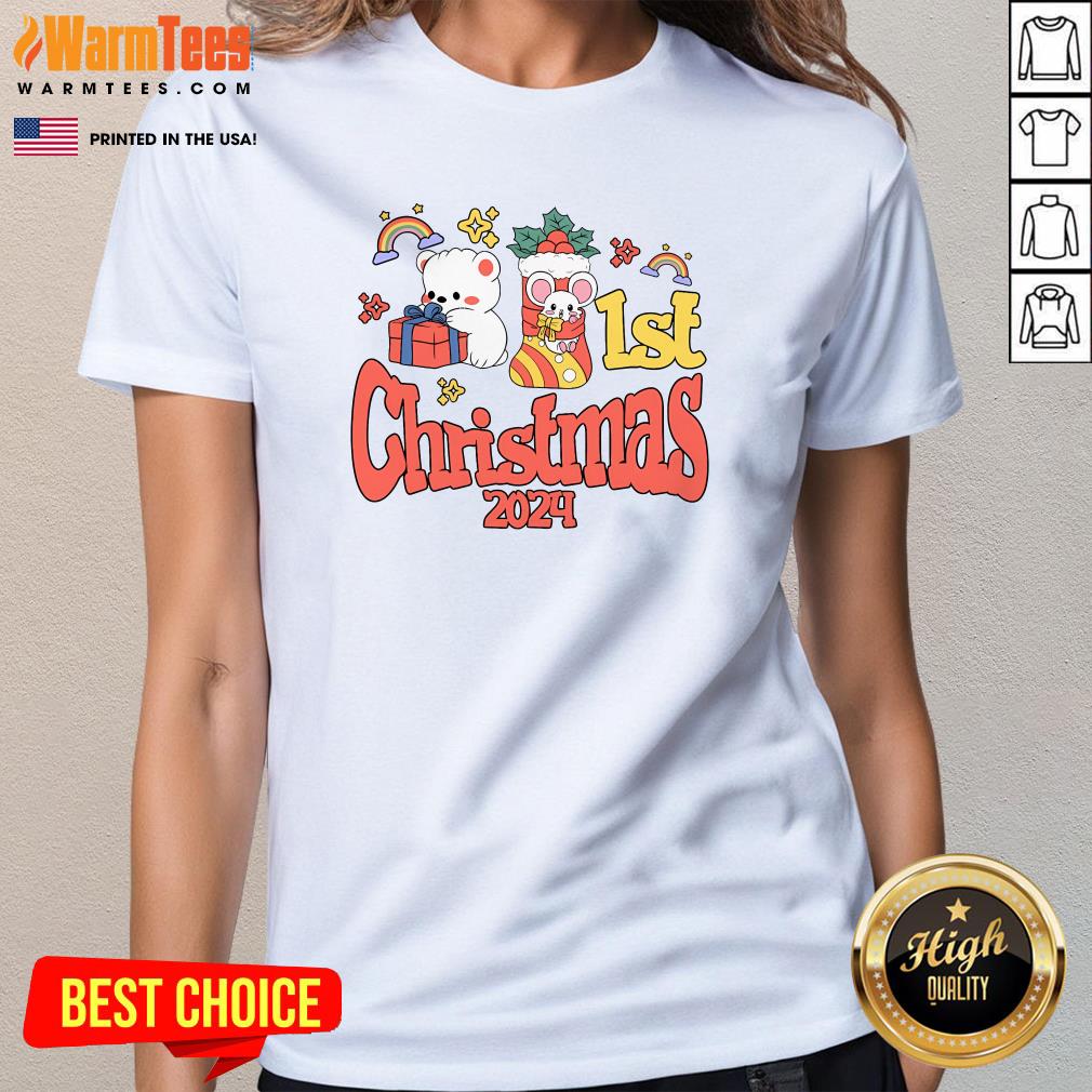 Funny Christmas Quote 1st Christmas 2024 T-Shirt - Image 2