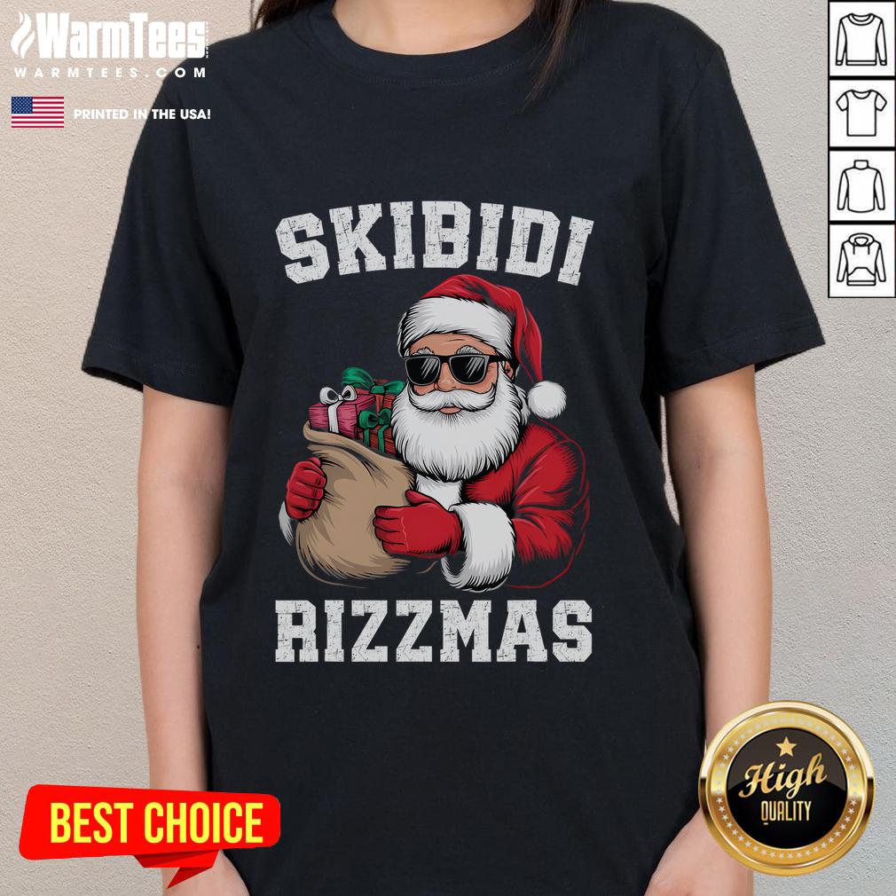 Funny Christmas Rizz Santa Claus Xmas T-Shirt - Image 3