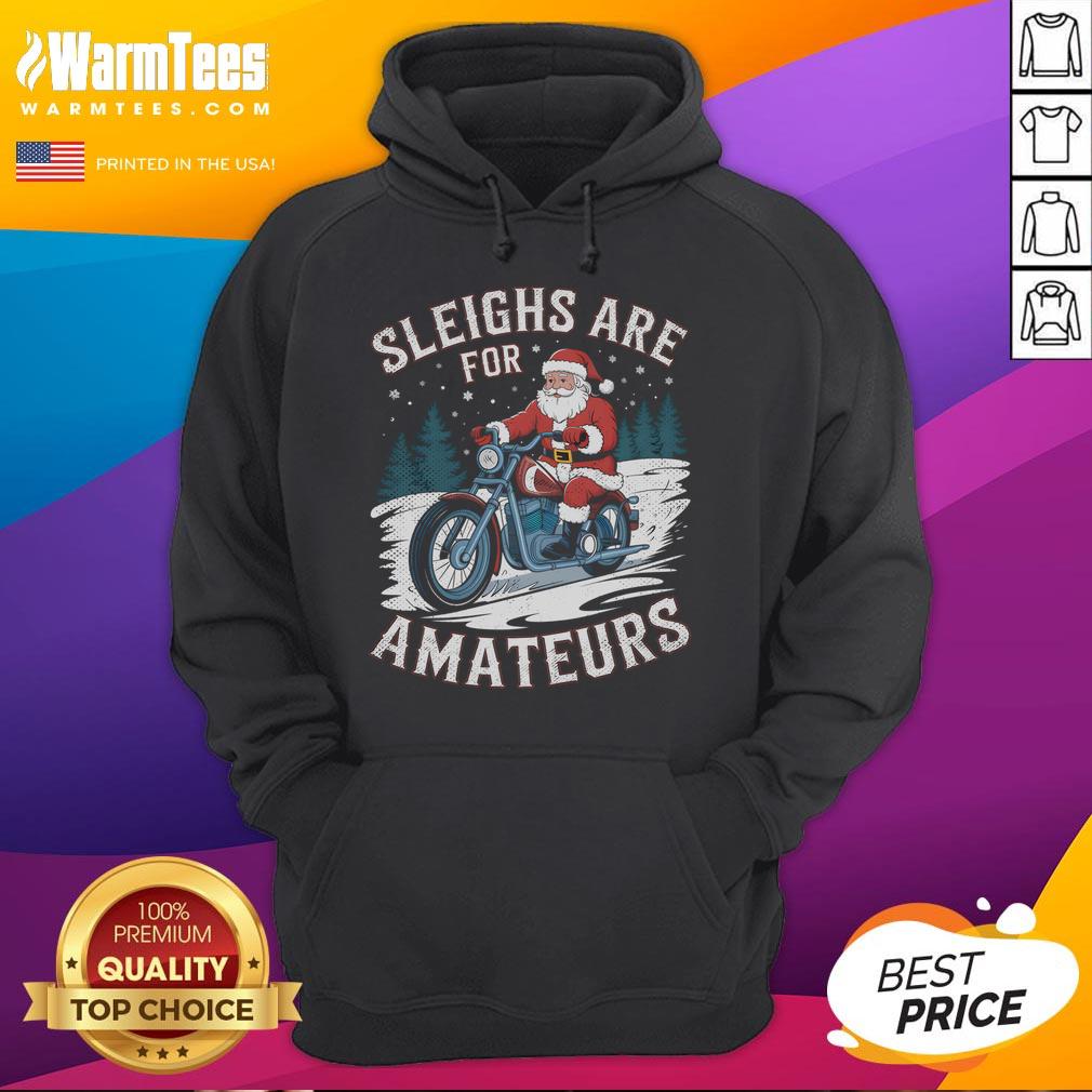 Funny Christmas Santa Claus Humor Xmas Holiday Motorcycle T-Shirt - Image 2