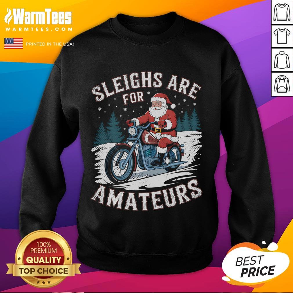 Funny Christmas Santa Claus Humor Xmas Holiday Motorcycle T-Shirt - Image 5