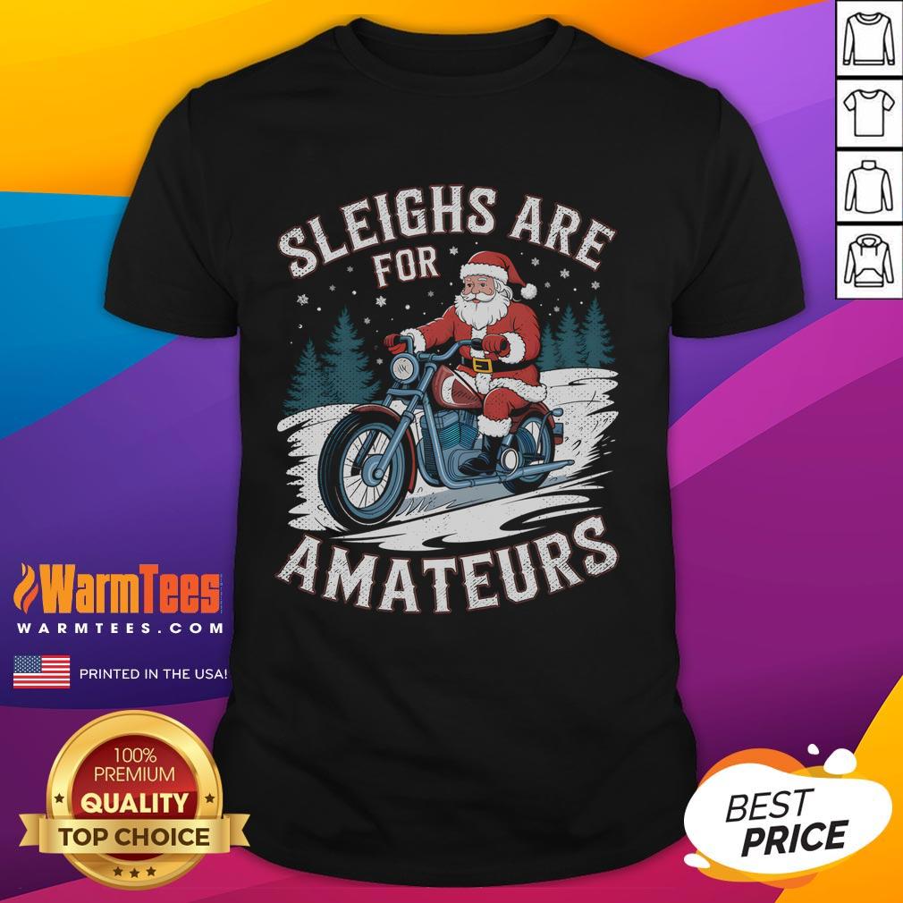 Funny Christmas Santa Claus Humor Xmas Holiday Motorcycle T-Shirt