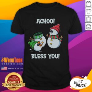 Funny Christmas Snowman Achoo Bless You T-Shirt