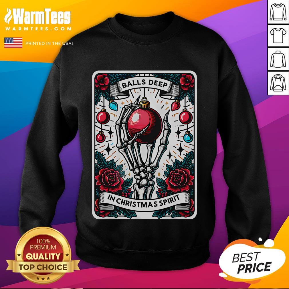 Funny Christmas Tarot Card Balls Deep In Christmas Spirit T-Shirt - Image 5