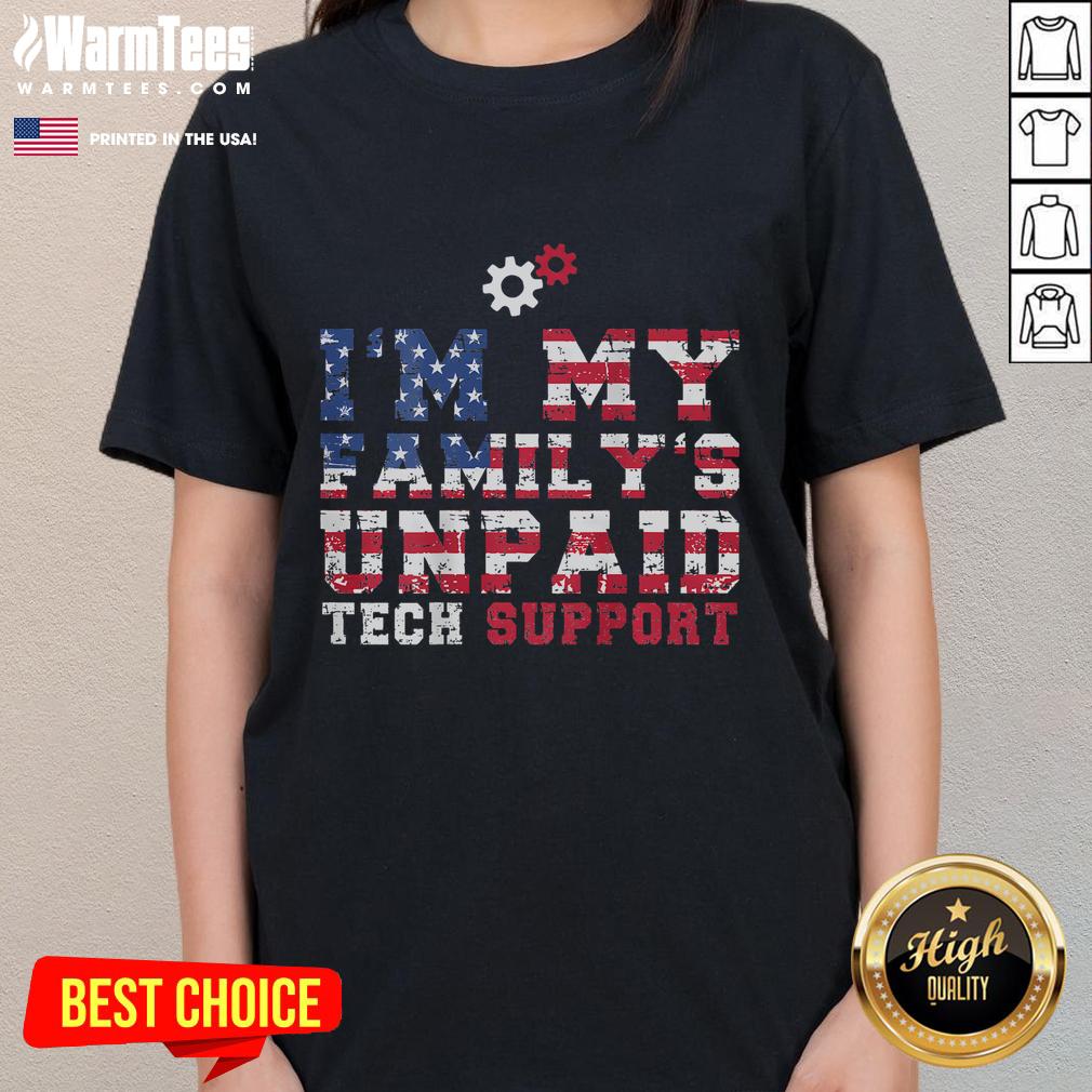 Funny Computer Tech I'm My Family's Unpaid Tech Support America T-Shirt - Image 3