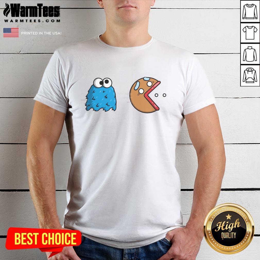 Funny Cookie Monster Cookie Man Pacman T-Shirt
