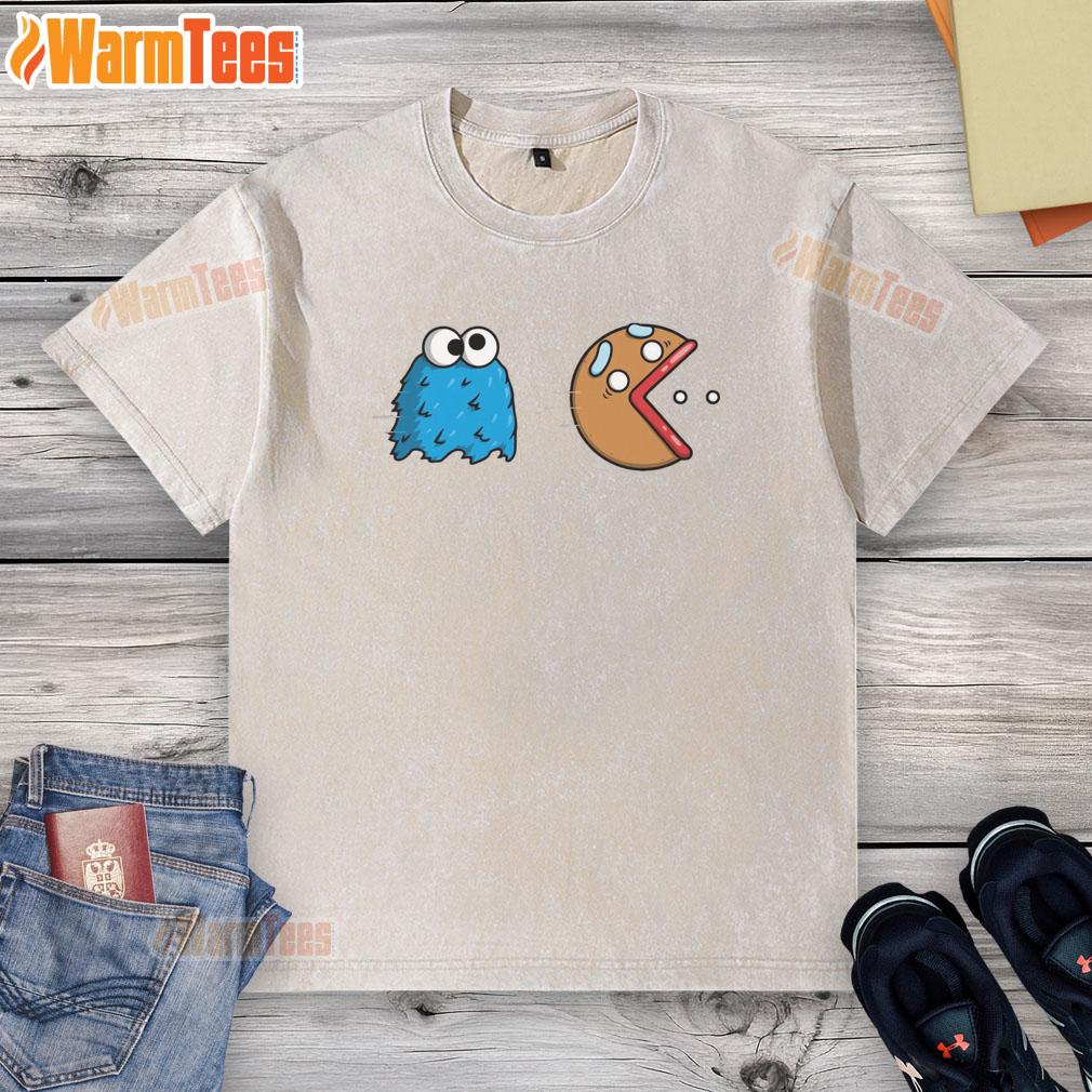 Funny Cookie Monster Cookie Man Pacman T-Shirt - Image 6