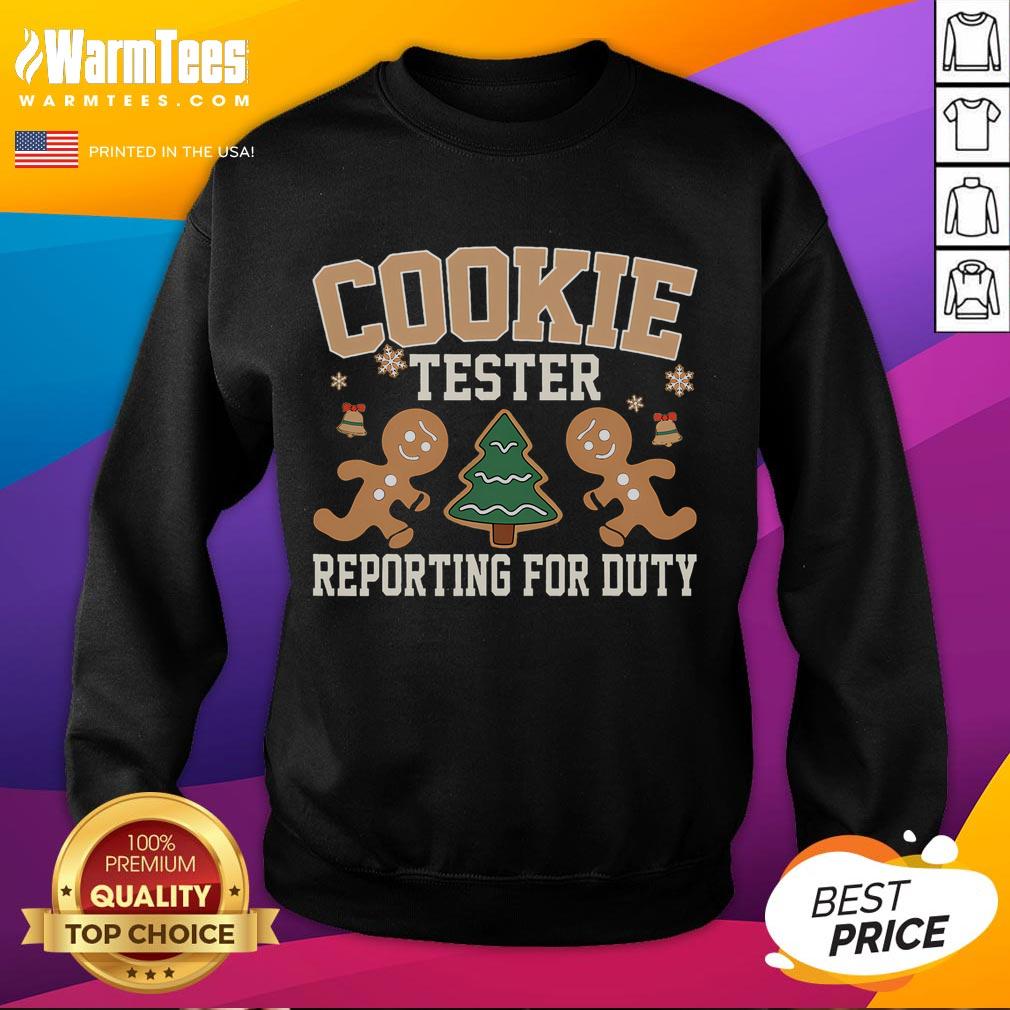 Funny Cookie Tester Reporting For Duty Christmas Xmas T-Shirt - Image 5