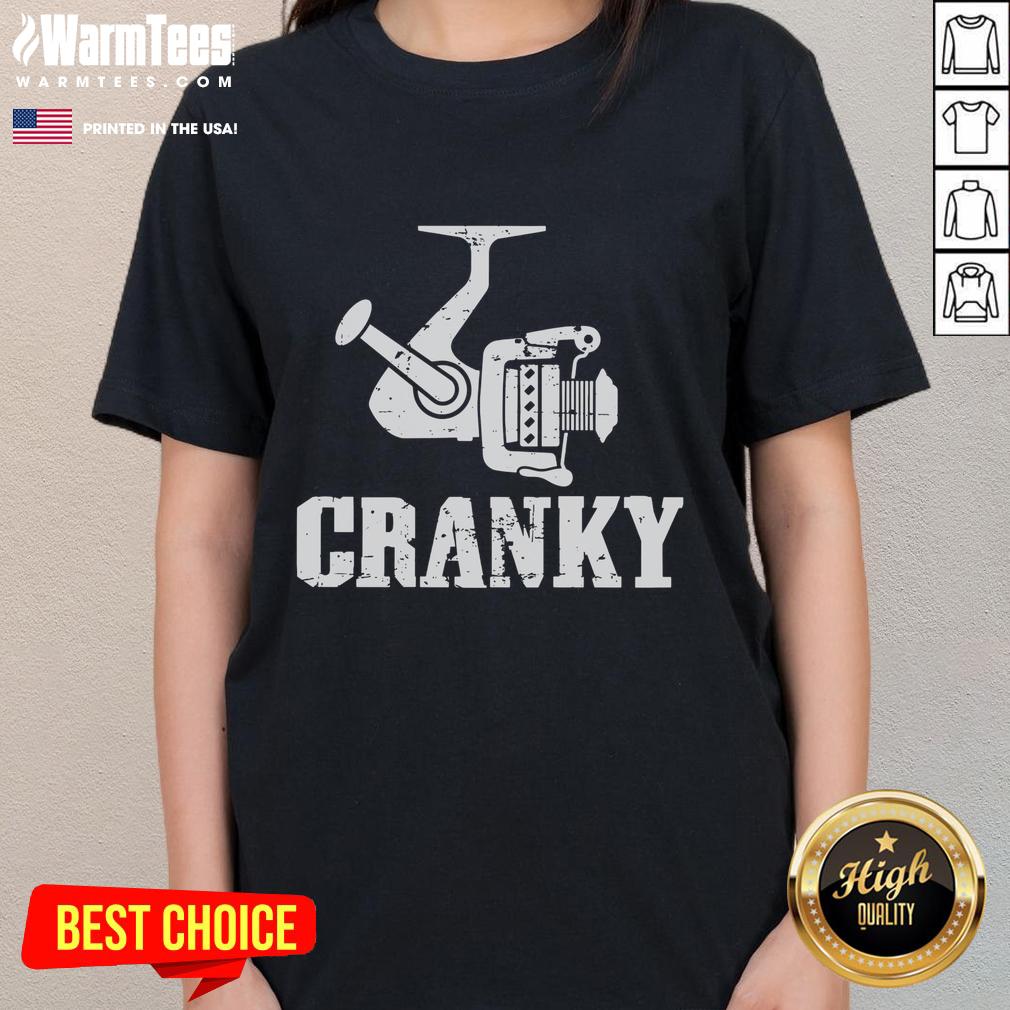 Funny Cranky Reel Fisherman T-Shirt - Image 3