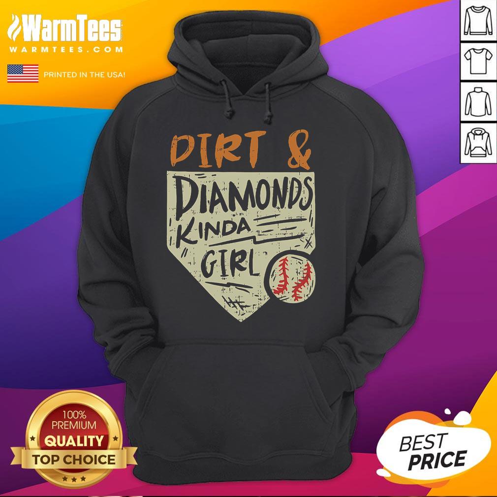 Funny Cute Softball Baseball Dirt & Diamonds Kinda Girl T-Shirt - Image 2