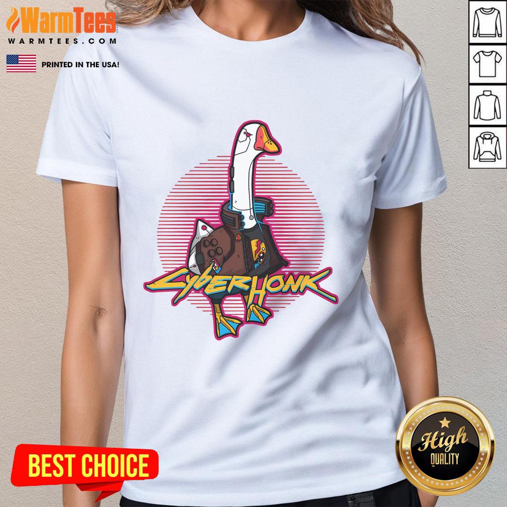 Funny Cyberhonk Silly Goose Cyberpunk T-Shirt - Image 3