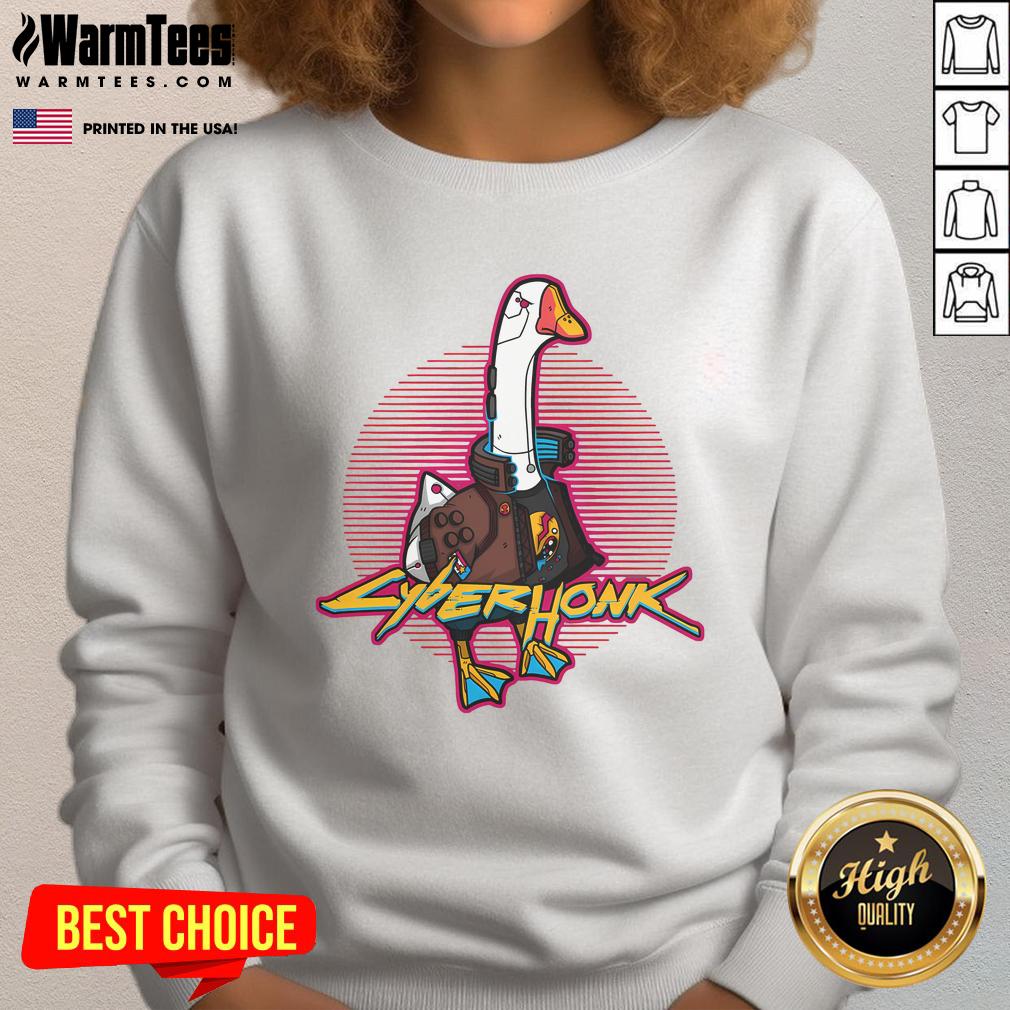 Funny Cyberhonk Silly Goose Cyberpunk T-Shirt - Image 5