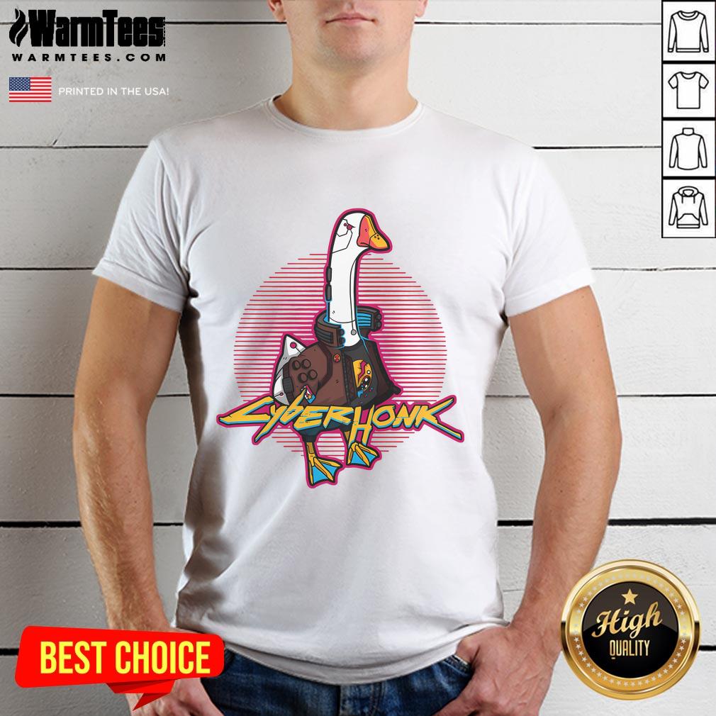 Funny Cyberhonk Silly Goose Cyberpunk T-Shirt